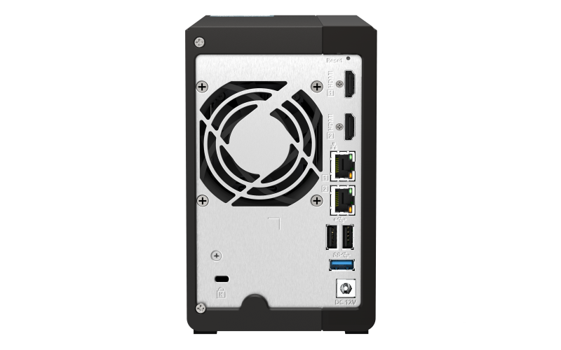 NAS QNAP 253E 2-Bay, CPU Intel Celeron J6412 4-core/4-thread processor, burst max. 2.6 GHz, RAM 8 GB DDR4 onboard not expandable
