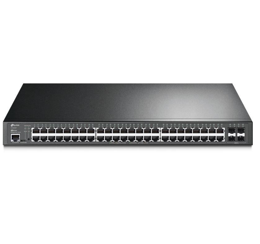 Switch TP-Link JetStream 48-Port Gigabit L2 Managed, TL-SG3452P interfata: 48x Porturi RJ45 10/100/1000 Mbps, 4x Sloturi Gigab