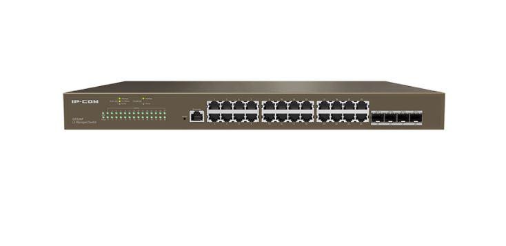 IP-COM 24-Port Gigabit Ethernet managed L3 switch, G5328F, Standarde: IEEE802.3,IEEE802.3u,IEEE802.3ab,IEEE802.3ad,IEEE802.3z,IE