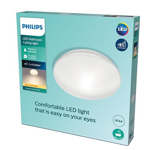 Plafoniera LED Philips Canopus CL259, 20W, 2000 lm, lumina calda (2700K), IP44, 39cm, Metal/Plastic, Alb
