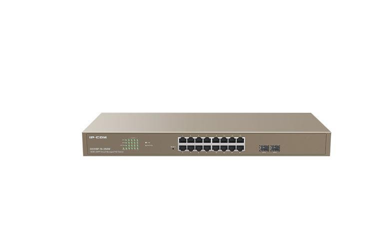 IP-COM 18-Port Gigabit Ethernet managed switch, G3318P-16-250W Network standard: IEEE 802.3, IEEE 802.3u, IEEE 802.3ab, IEEE 802