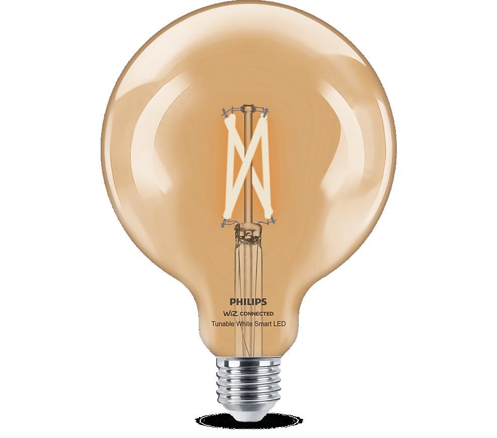 Bec LED inteligent vintage (decorativ) Philips Filament Globe Clear G125, Wi-Fi, Bluetooth, E27, 7W (60W), 806 lm, lumina alba ( - 1 | YEO