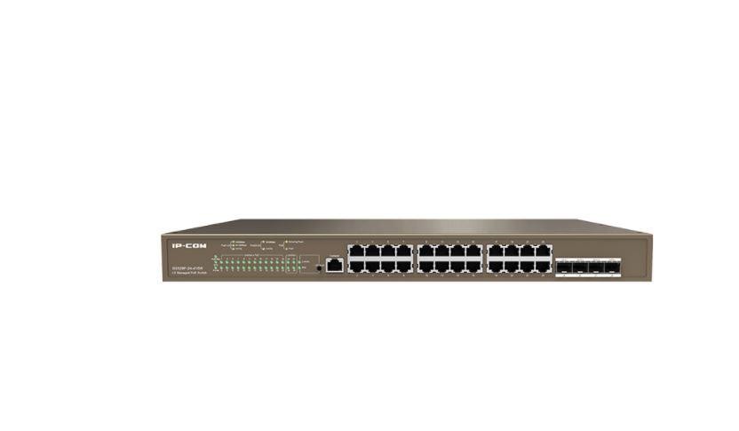 IP-COM switch G5328P-24-410W, 24-Port Gigabit Ethernet managed L3 POE switch, Standard and Protocol: IEEE802.3,IEEE802.3u,IEEE80