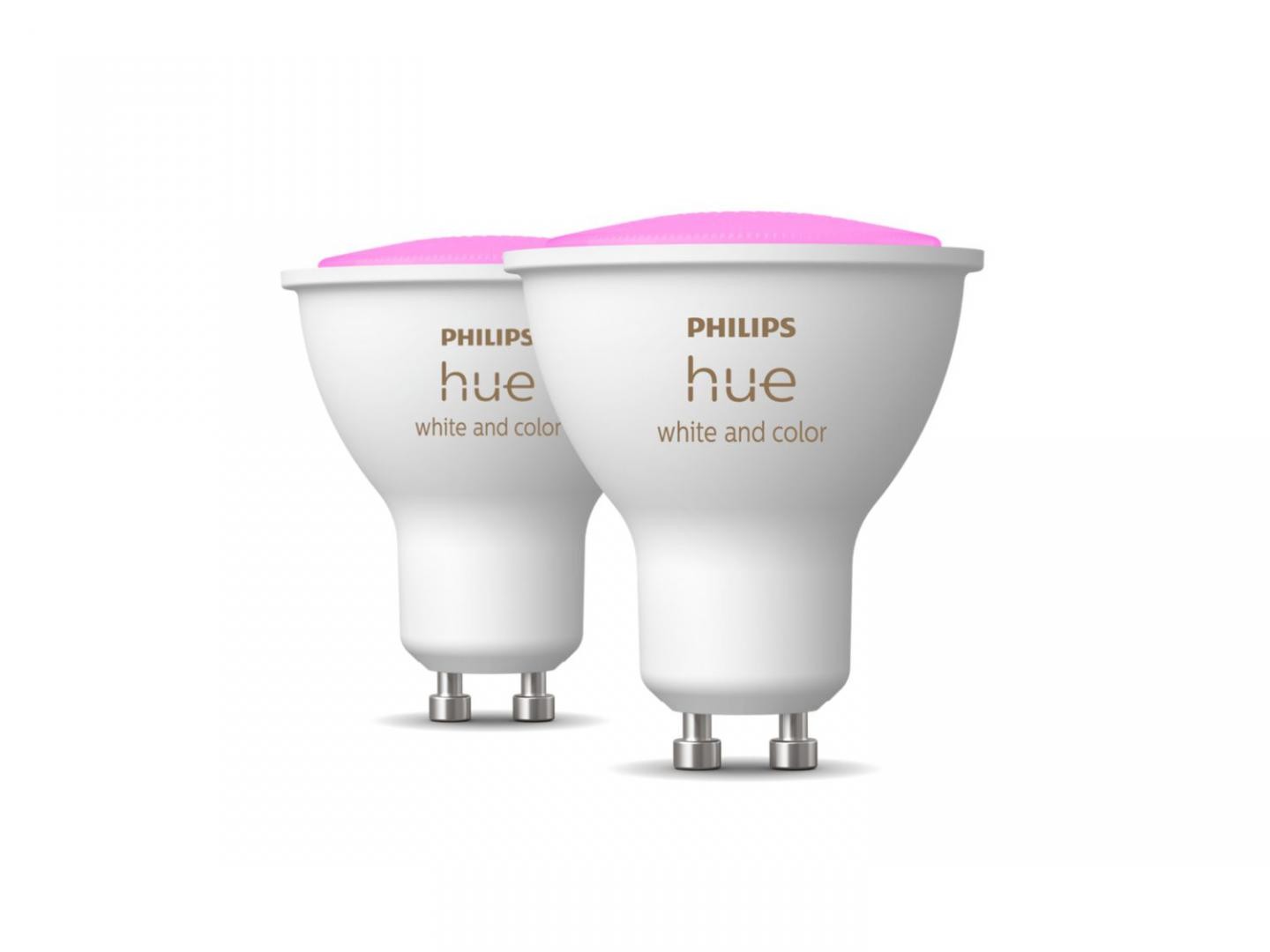 2 Becuri LED RGB inteligente Philips Hue Spot, Bluetooth, GU10, 4.3W (35W), 350 lm, lumina alba si color (2000-6500K)