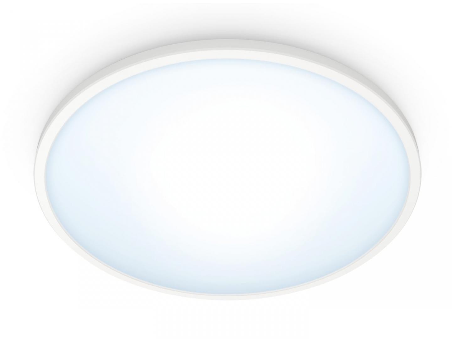 Plafoniera LED WiZ SuperSlim, Wi-Fi, Bluetooth, 14W, 1300 lm, lumina alba (2700-6500K), IP20, 24.2cm, Metal/Plastic, Alb