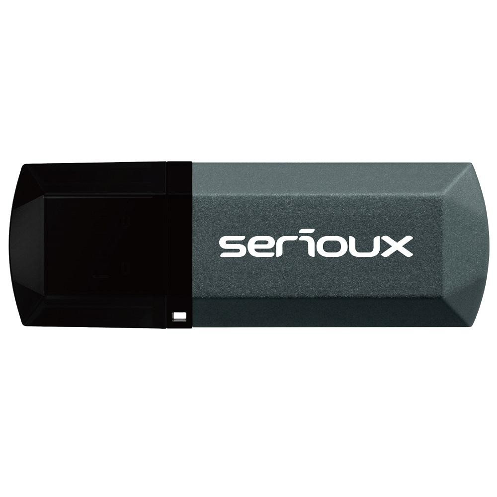 USB Flash Drive Serioux 64 GB DataVault V153, USB 2.0, black, dimensiuni 54,4 x 19,3 x 7,3 mm, greutate 12g, rata de transfer la