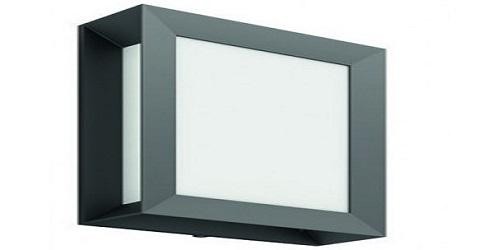 Aplica LED pentru exterior Philips Karp, 6W (47W), 600 lm, lumina calda (2700K), IP44, 88x211x266mm, Antracit