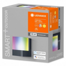 Aplica LED RGB pentru exterior Ledvance SMART+ Wifi Cube Wall, 10W, 500 lm, lumina alba si color (3000K), IP44/IK03, 116x110x80m