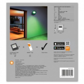 Proiector LED RGB inteligent Ledvance SMART+ WiFi Multicolour, 30W, 220-240V, 2400 lm, lumina calda (3000K), IP65/IK05, dimabil,