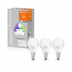 3 Becuri LED RGB inteligent Ledvance SMART+ WiFi Mini Bulb Multicolour P, E14, 4.9W (40W), 470 lm, lumina alba si color (2700-65