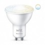 Bec LED inteligent WiZ Connected Whites, Wi-Fi, GU10, 4.9W (50W), 345 lm, lumina alba (2700-6500K), compatibil Google Assistant/