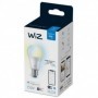 Bec LED inteligent WiZ Connected Whites A60, Wi-Fi, E27, 8W (60W), 806 lm, lumina alba (2700-6500K), compatibil Google Assistant