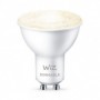 Bec LED inteligent WiZ Connected Dimmable, Wi-Fi, GU10, 4.9W (50W), 345 lm, lumina calda (2700K), dimabil, compatibil Google Ass
