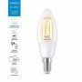 Bec LED inteligent vintage (decorativ) WiZ Connected Filament Clear C35 ,Wi-Fi, E14, 4.9W (40W), 470 lm, lumina alba (2700-6500K