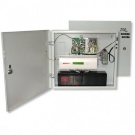 Sursa de alimentare pentru sisteme de detectie incendiu 24V/2.5A in cutie metalica Merawex ZSP100-2.5A-18, loc pentru 2 acumulat