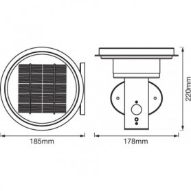 Aplica LED solara pentru exterior cu senzor de lumina si miscareLedvance Endura Style Solar Wall Sensor Double Circle, 6W, 3.2 V