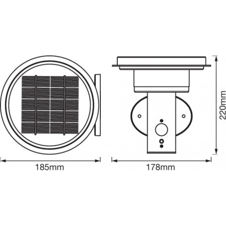 Aplica LED solara pentru exterior cu senzor de lumina si miscareLedvance Endura Style Solar Wall Sensor Double Circle, 6W, 3.2 V
