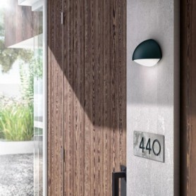Aplica LED pentru exterior Philips Dust, 3W (31W), 270 lm, luminacalda(2700K), IP44, 90x178x120mm, Antracit