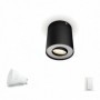 Spot LED Philips Hue Pillar, Bluetooth, GU10, 5W (50W), 350 lm, luminaalba (2200-6500K), IP20, 10.3cm, Metal, Negru, Intrerupato