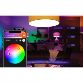 Pachet 2 Becuri LED RGB inteligente Philips Hue A60, E27, 9W (60W), 806 lm, lumina alba si color (2000-6500K) + Consola Hue Brid