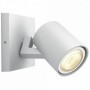 Spot LED Philips Hue Runner, Bluetooth, GU10, 5W (50W), 350 lm, lumina alba (2200-6500), IP20, 11cm, Metal, Alb, Intrerupator cu