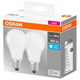 2 Becuri LED Osram Base Classic A, E27, 8.5W (60W), 806 lm, luminaneutra (4000K)