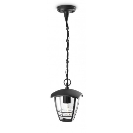 Pendul tip felinar pentru iluminat exterior Philips Creek, 1xE27, max60W, IP44, 820x175mm, Negru