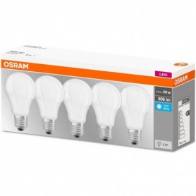 5 Becuri LED Osram Base Classic A, E27, 8.5W (60W), 806 lm, lumina neutra (4000K)
