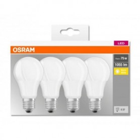 4 Becuri LED Osram Base Classic A, E27, 10W (75W), 1055 lm, lumina calda (2700K)