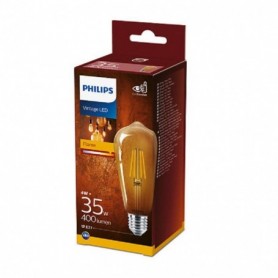 Bec LED vintage (decorativ) Philips Classic Gold Bulb ST64, EyeComfort, E27, 4W (35W), 400 lm, lumina calda (2500K), cu filament