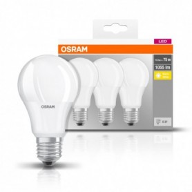 3 Becuri LED Osram Base Classic A, E27, 10W (75W), 1055 lm, lumina calda (2700K)
