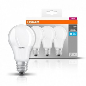 3 Becuri LED Osram Base Classic A, E27, 10W (75W), 1055 lm, lumina neutra (4000K)