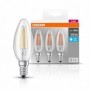 3 Becuri LED Osram Base Classic B, E14, 4W (40W), 470 lm, luminaneutra(4000K), cu filament