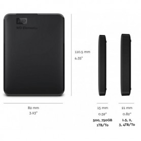 HDD extern WD Elements Portable, 4TB, negru, USB 3.0