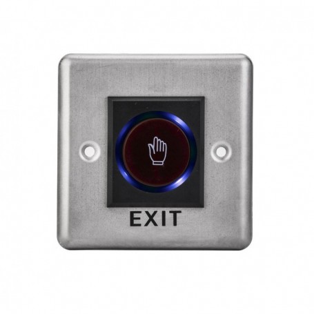 Buton de iesire cu infrarosu, incastrabil, ND-EB15-1 Iesirecontact:NO/NC Icon: hand LED stare Bi-color: albastru- verdeDistanta 