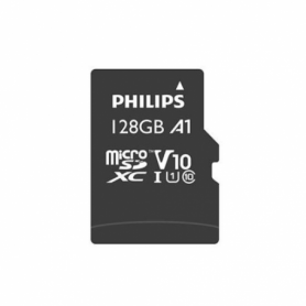 MicroSD Philips, 128GB, Select Plus, Clasa 10 UHS-I Performance, R: 100 MB/s, include adaptor SD (pentru telefon)