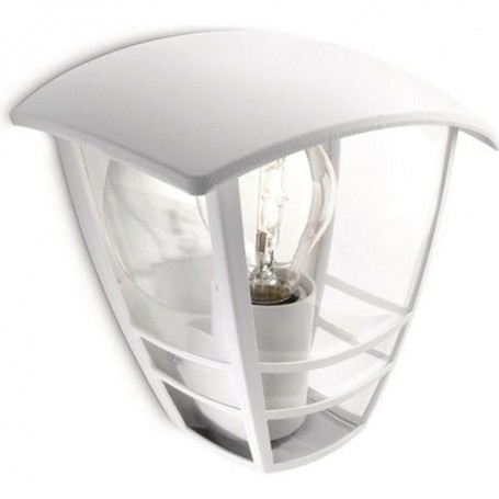 Aplica pentru exterior Philips Creek UP, 1xE27, max 60W, IP44 ,130x180x195mm, Alb