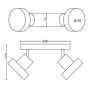 Spot LED Dublu Philips Bukko, 2x4.3W, 800 lm, intensitate variabila ,lumina calda (2200-2700K), IP20, 17x36.6x11cm, Metal, Negru
