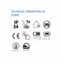 Veioza LED portabila Vivalux ESTELLA Albastru, 3.7V, 3W, 230 lm, luminaneutra (4000K), dimabila 10-100%, Touch control, IP54, ba