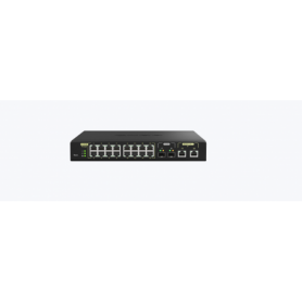Switch QNAP M2116P CPU Microchip VSC7448-02, 16 porturi 2.5GbE (RJ45) PoE 802.3at (30W), 2 porturi 10GbE SFP+, 2 porturi 10GbE R