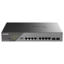 D-Link Switch DSS-200G-10MP, 8 porturi Gigabit POE, 2X SFP 1000Mbps, Capacitate switch: 20Gbps, FW Rate: 14.88Mbps, POE Budget:1