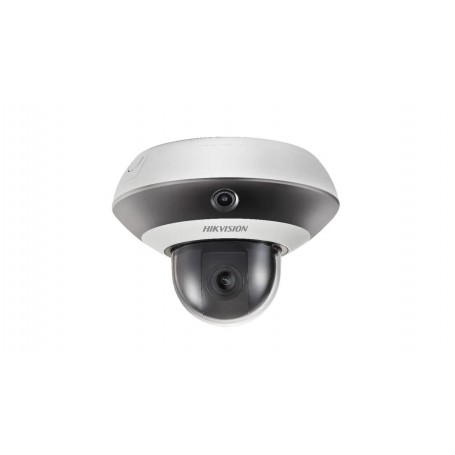 Camera de supraveghere IP PanoVu Hikvision DS-2PT3122IZ-DE3, lentila panoramic fixa: 2mm, lentila PTZ varifocala: 2.8-12mm, ilum