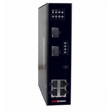 Switch Hikvision DS-3T0306P, 4-port, PoE