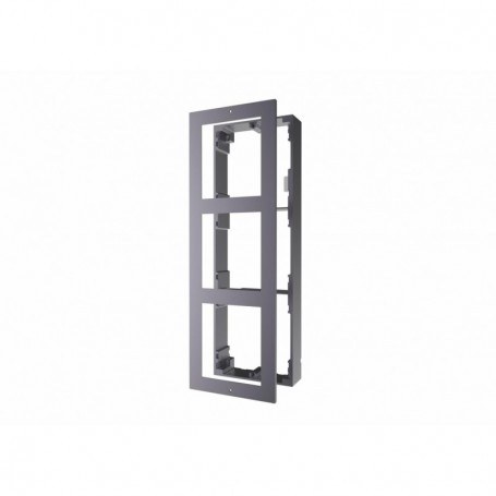 Panou frontal pentru 3 module videointerfon modular Hikvision DS-KD-ACW3 permite conectarea a 3 module de videointerfon modular 