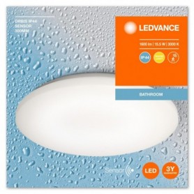 Plafoniera LED pentru baie cu senzor de miscare si lumina Ledvance ORBIS 300 , 15.5W, 1600 lm, lumina calda (3000K), IP44, Ø300x