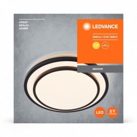 Plafoniera LED Ledvance Orbis Berlin 300, 16W, 2000 lm, lumina calda(3000K), IP20, Ø30cm, metal/plastic, Negru