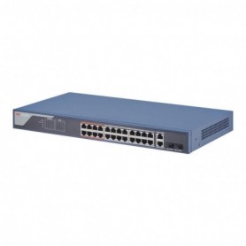 Switch 24 porturi Hikvision DS-3E1326P-EI, L2, Smart Managed, 24 × 100 Mbps PoE RJ45 ports si 2 × gigabit combos, Putere PoE 370