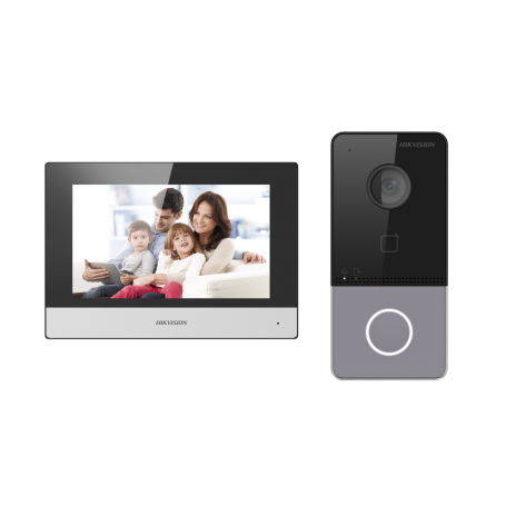 Kit videointercom IP Hikvision DS-KIS603-P(C) Flash 32 MB,memorie RAM 256MB,Indoor station: Supports live view of up to 16 IP ca