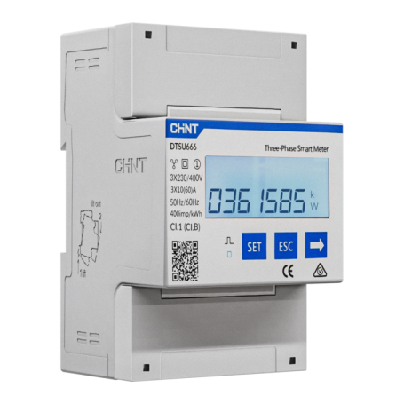 Controler solar cu masurare bidirectionala, nJoy Smart Meter trifazic ,Ecran LCD, Instalare pe sina tip DIN
