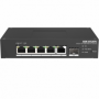 Switch PoE Hikvision DS-3T1306P-SI/HS: 4 × 10/100 Mbps PoE port,1 × Gigabit RJ45 port,1 × Gigabit fiber optical port, PoE: Ports